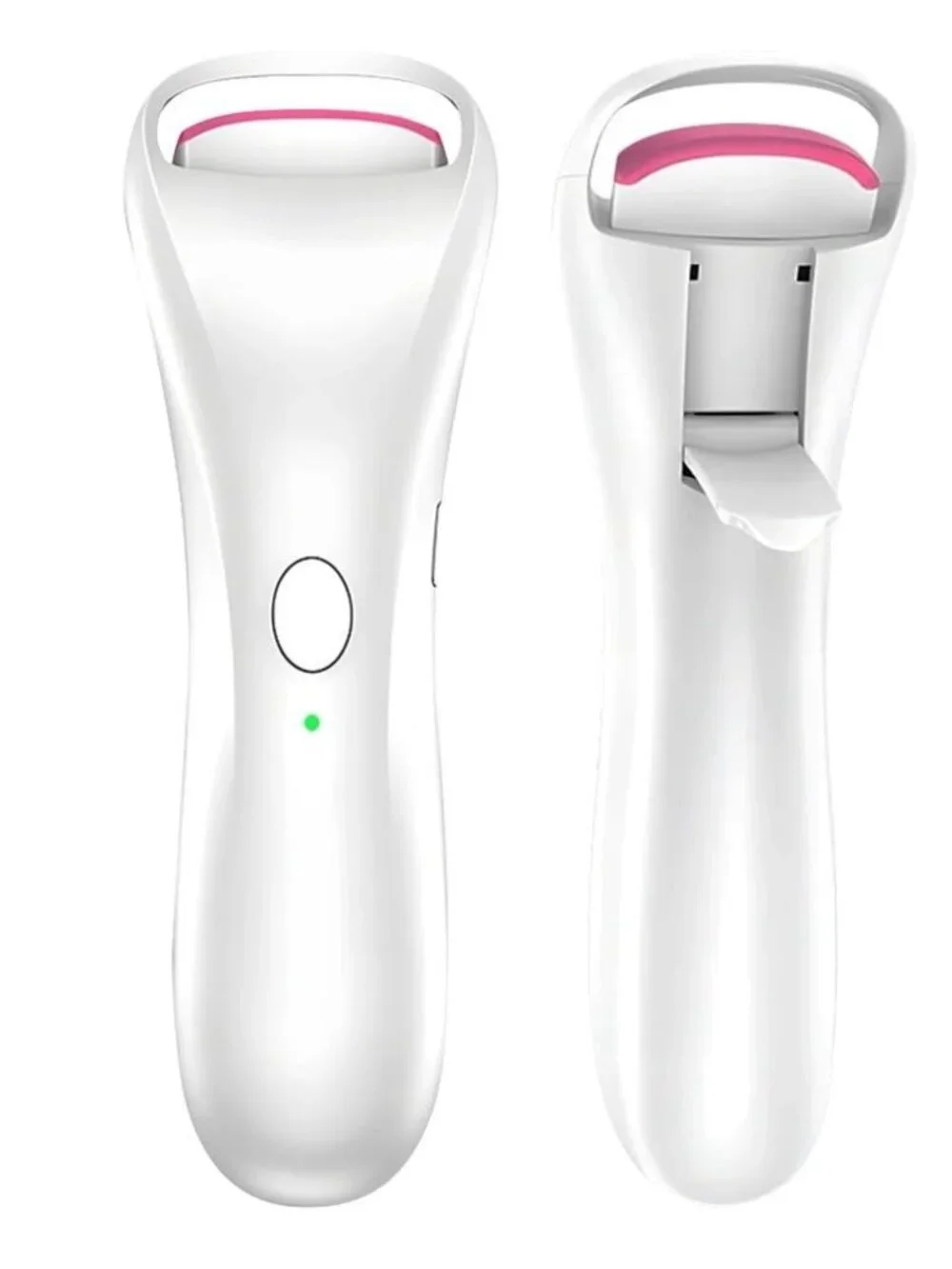 White Heated Eyelash Curler USB Rechargeable Electric Lash Roller New